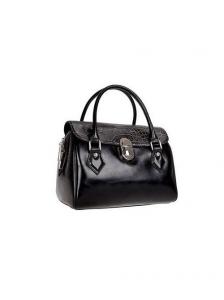 Удобная чёрная сумка Eleganzza из натуральной кожи