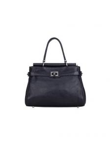 Удобная чёрная сумка Eleganzza из кожи