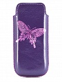 Фиолетовый футляр для телефона Askent с тиснением "Бабочка"