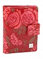 Изящная визитница красного цвета Lantana с тиснением розы