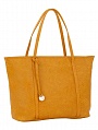 Вместительная желтая женская сумка Pola из экокожи с тиснением